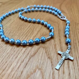 Rosenkranz Medjugorje barmherziger Jesus Glas blau