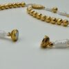 Magnetverschluss offen Autorosenkranz Goldene Rose White mit weißer Kordel
