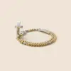 Rosenkranz-Armband Rosalet von Ghirelli in Gold und Silber mit geöffneten Kreuz.