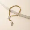 Rosenkranz Rosalet mit Goldperlen und Kristallbesatz.