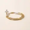 Rosenkranz Rosalet mit Goldperlen und Kristallbesatz - das Kreuz ist geöffnet.