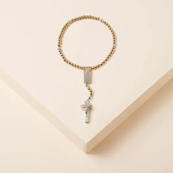 Rosenkranz Armband Rosalet in Rosegold und Silber mit Kristallbesatz