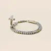 Rosenkranz Armband Ghirelli Rosalet mit Silber und Goldperlen und geöffneten Kreuz.