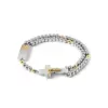 Rosenkranz Armband Ghirelli Rosalet mit Silber und Goldperlen sowie traditionellen Kreuz.