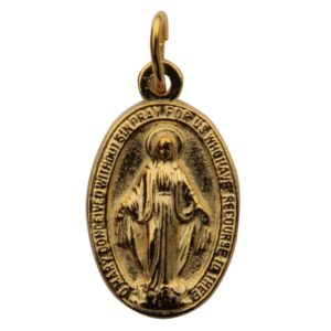 Wundertätige Medaille goldfarben mit englischer Inschrift