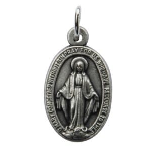 Wundertätige Medaille silberfarben mit englischer Inschrift