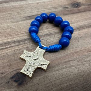 10er Rosenkranz Holz Blau Brot&Wein