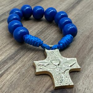 10er Rosenkranz Holz Blau Brot&Wein