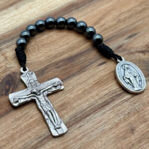 10er Rosenkranz Gottes Liebe Hämatit offen