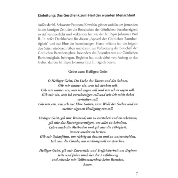Einleitung vom Buch "Der Rosenkranz zur göttlichen Barmherzigkeit"