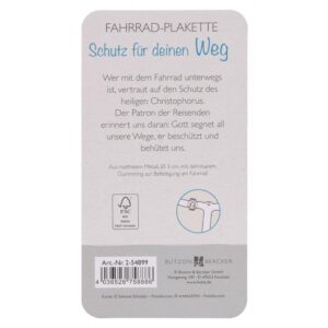 Christophorus-Fahrrad-Plakette für Lenker – Schutz für deinen Weg