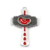 Rückseite Kreuz Pro Life Rosenkranz mit ungeborenen Kind in Rot
