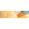 Ausgerollte Banderole des Glaswindlichts Jahreslosung 2026 mit abstraktem Farbdesign in Gold, Orange und Blau-Grau