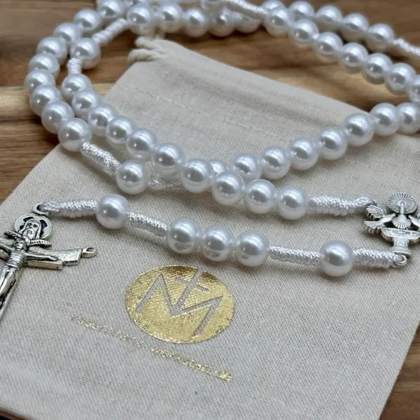 Kreuz und Heilig-Geist-Mittelstück des Rosenkranz Heilige Dreifaltigkeit mit Geschenkbeutel
