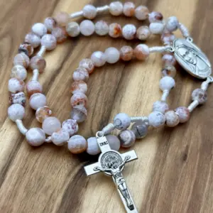 Rosenkranz Medjugorje – Feuerachat