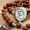 Mittelstück des Rosenkranz Medjugorje Goldfluss: ovale Madonna von Medjugorje in Silber
