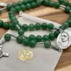 Medjugorje-Mittelstück des Aventurin-Rosenkranzes mit Geschenkbeutel