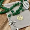 Rosenkranz Medjugorje Aventurin mit dem Geschenkbeutel der Rosenkranz Werkstatt