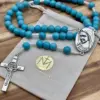 Rosenkranz Medjugorje Türkis mit Geschenkbeutel der Rosenkranz Werkstatt