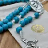 Türkisfarbene Perlen des Rosenkranz Medjugorje Türkis mit Geschenkbeutel